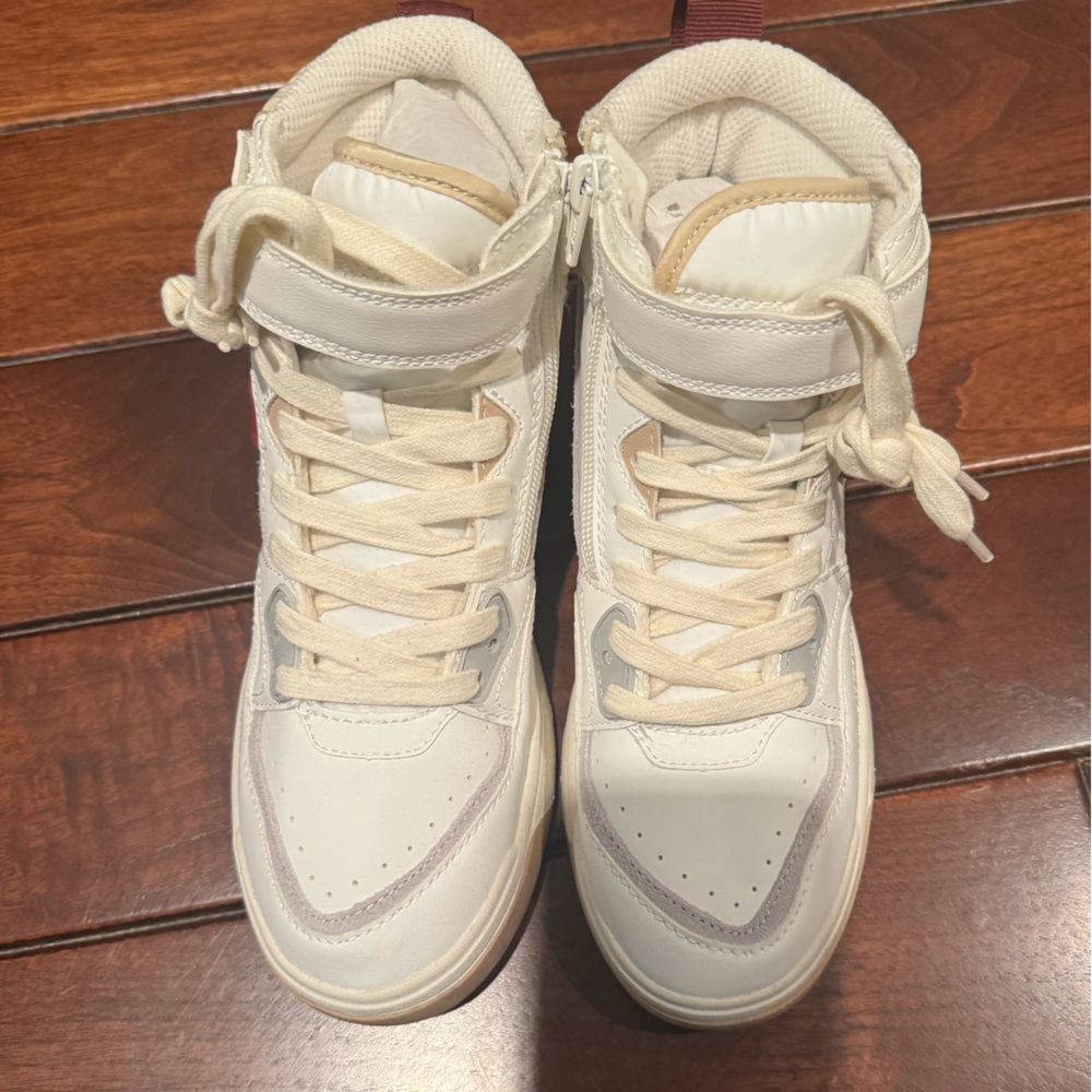Zara Kids Cream High-Top Sneakers